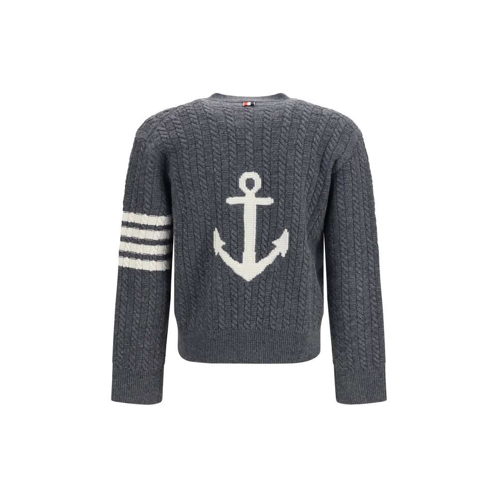 Thom Browne Gray Wool Oves Aries Cardigan