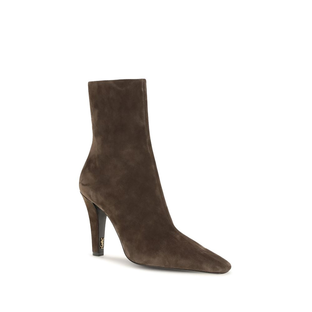 Saint Laurent Brown Calf Leather Bos Taurus Ankle Boots