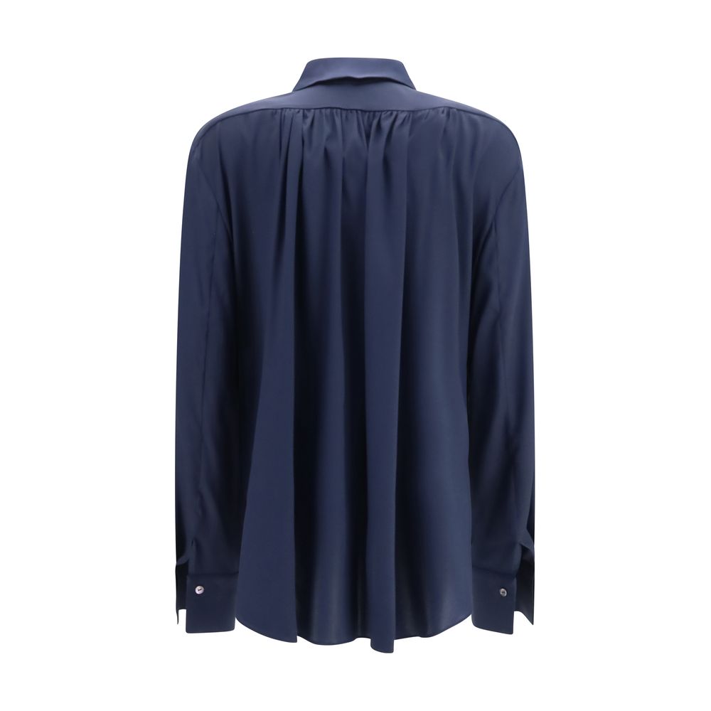 Ella Blue Silk Dress Shirt