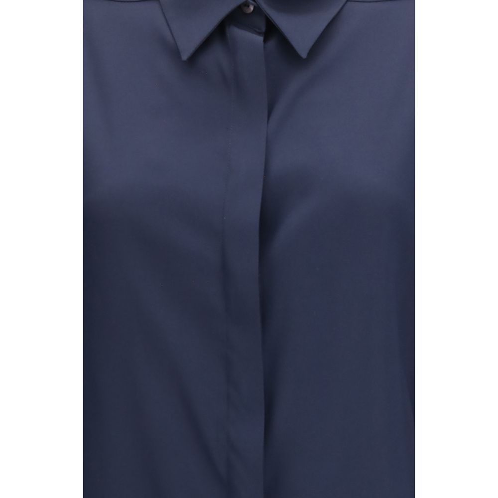 Ella Blue Silk Dress Shirt