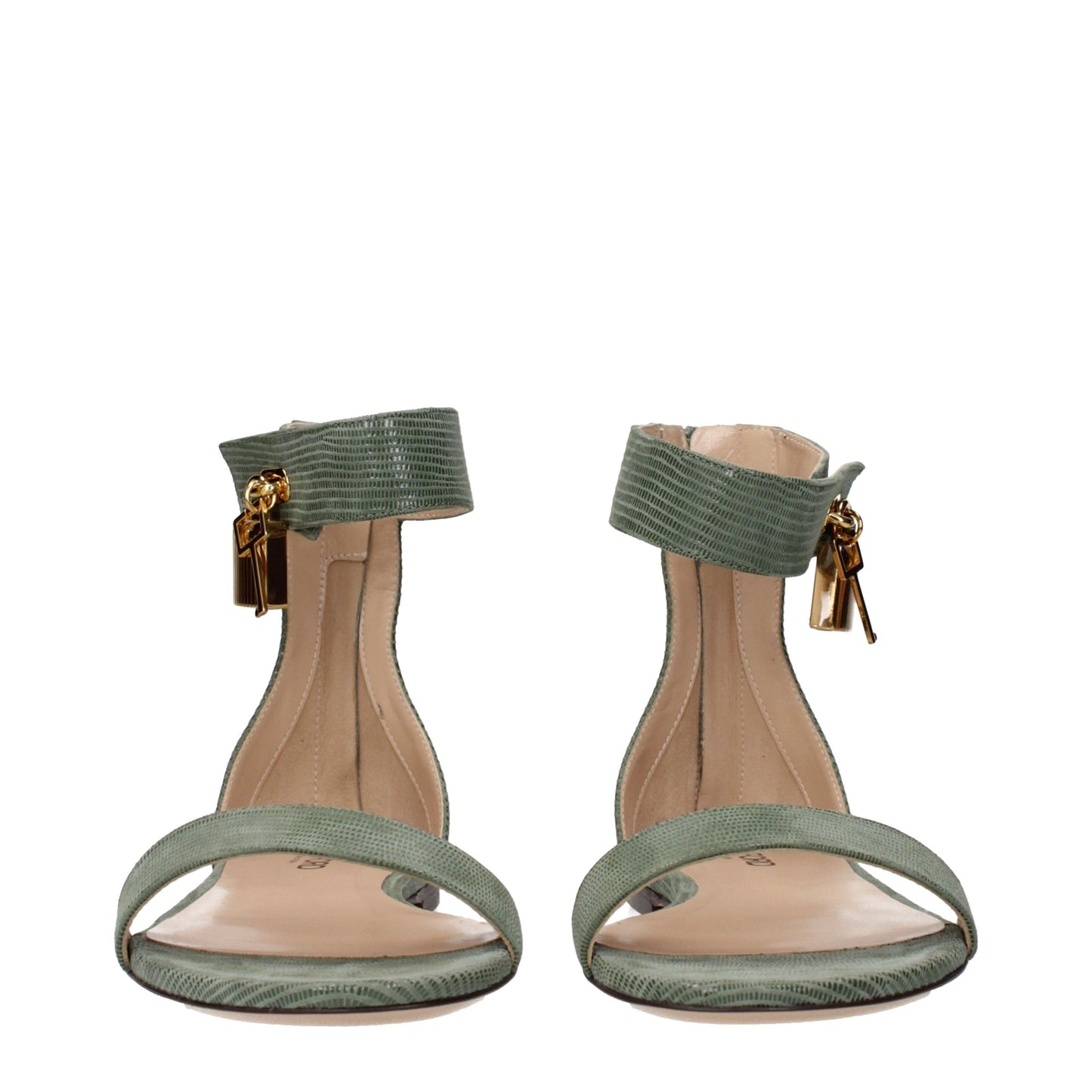 Tom Ford Green Leather Flat Sandals