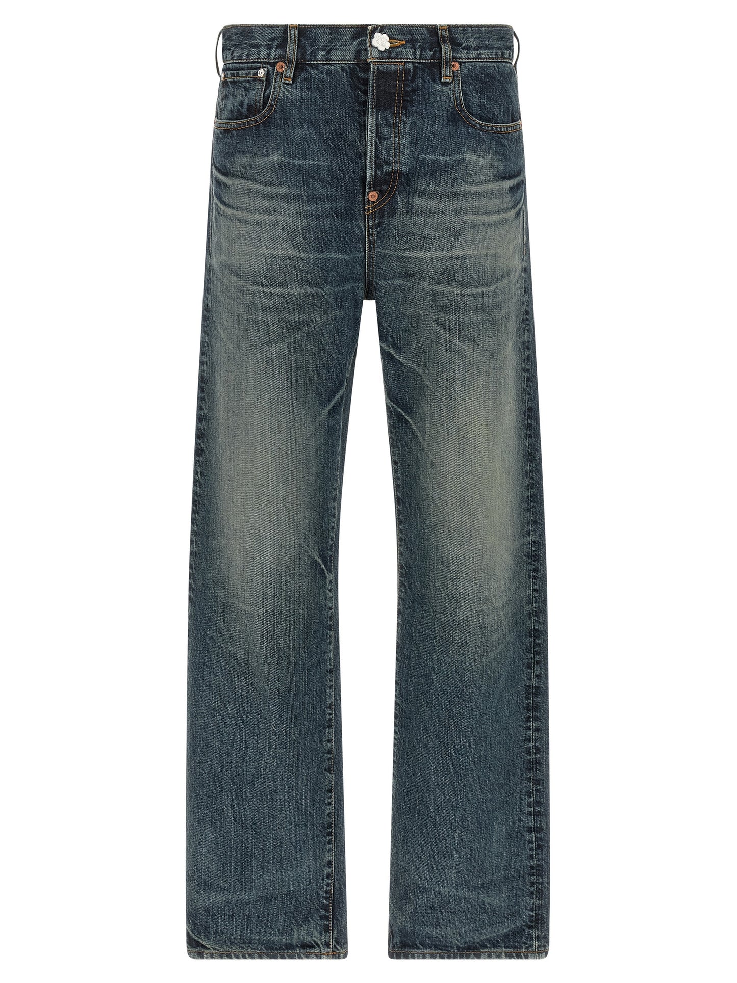 Kenzo Blue Cotton Straight-Leg Jeans