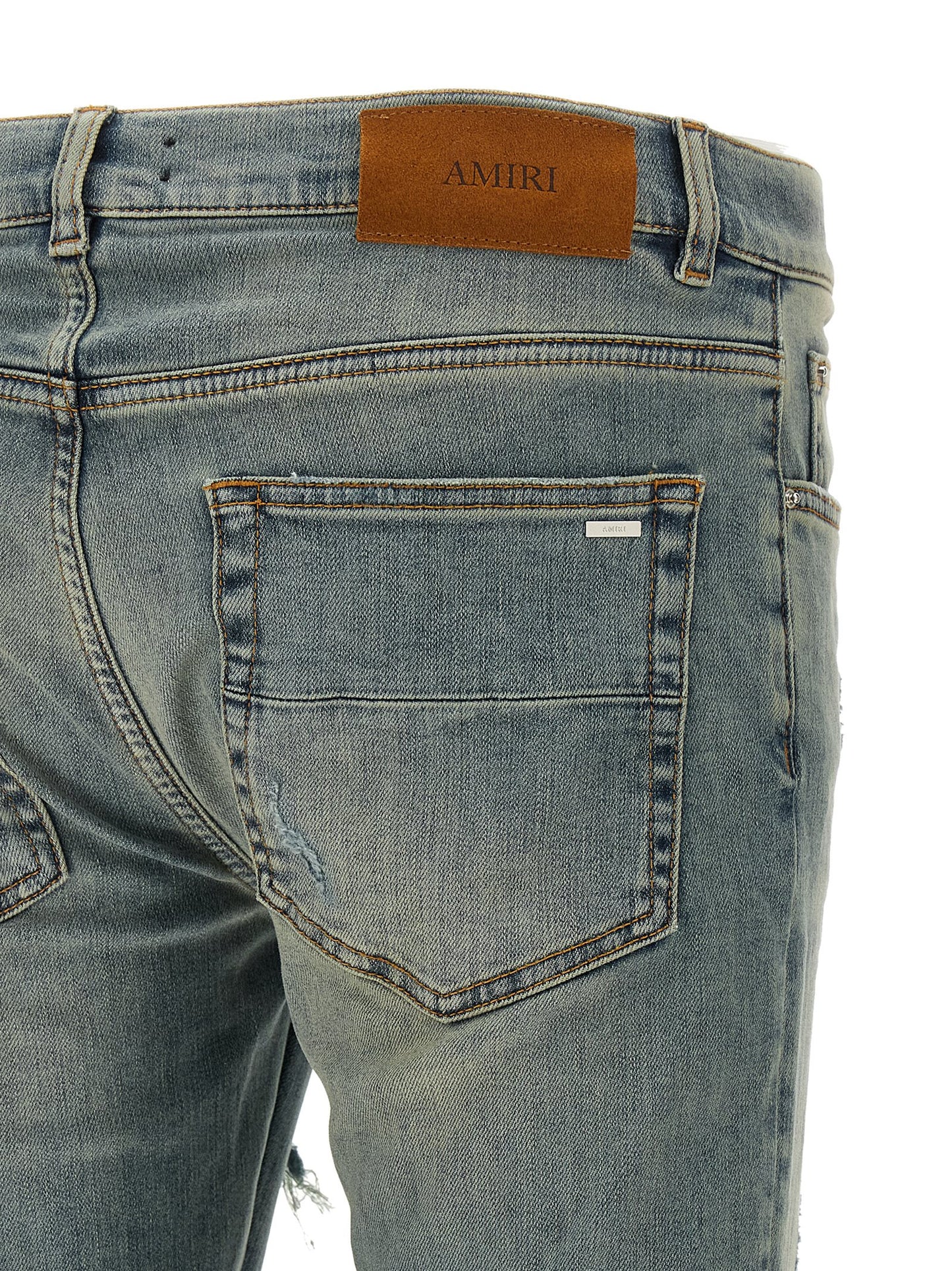 Amiri Blue Cotton Skinny Jeans