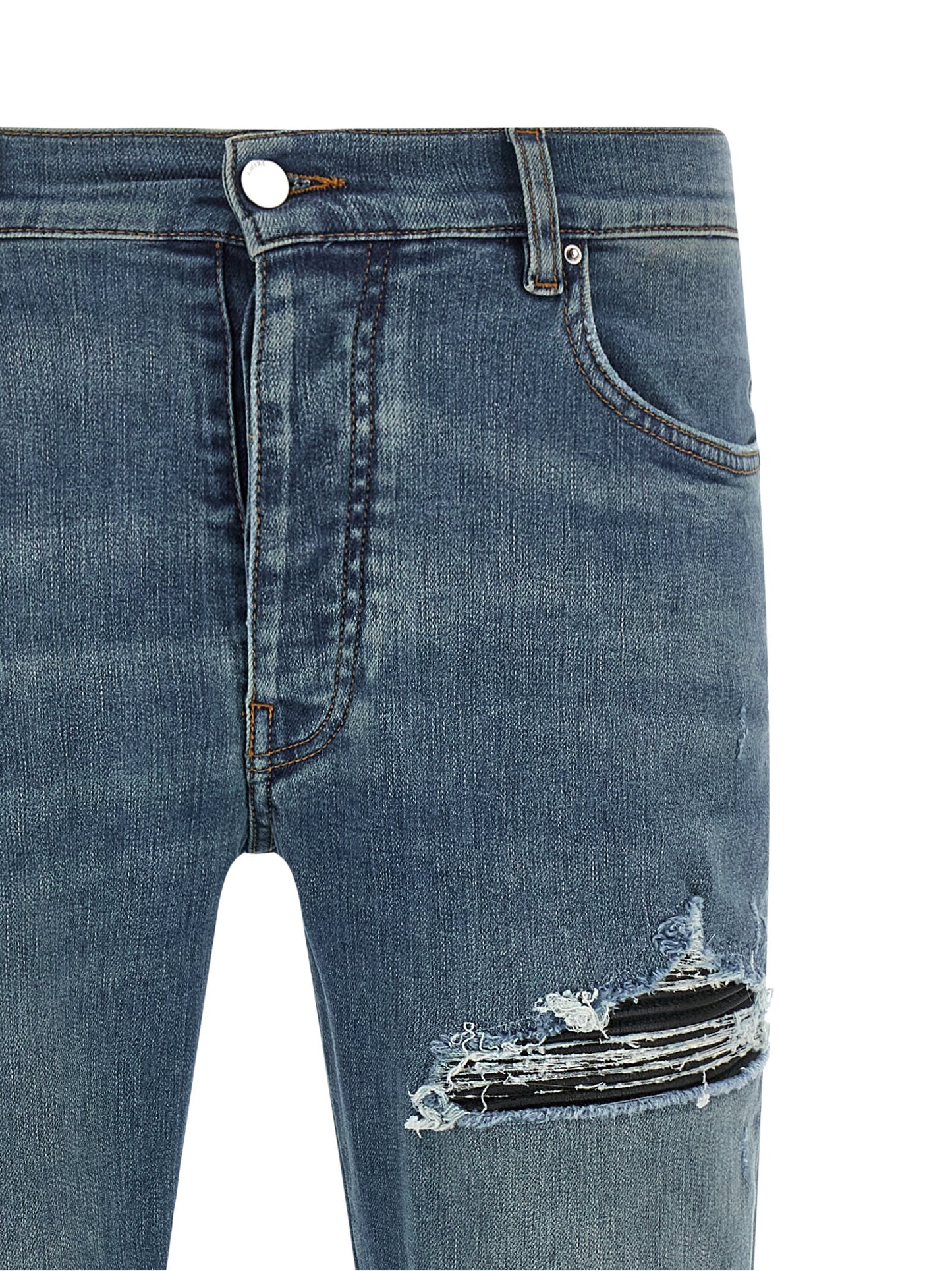 Amiri Blue Cotton Skinny Jeans