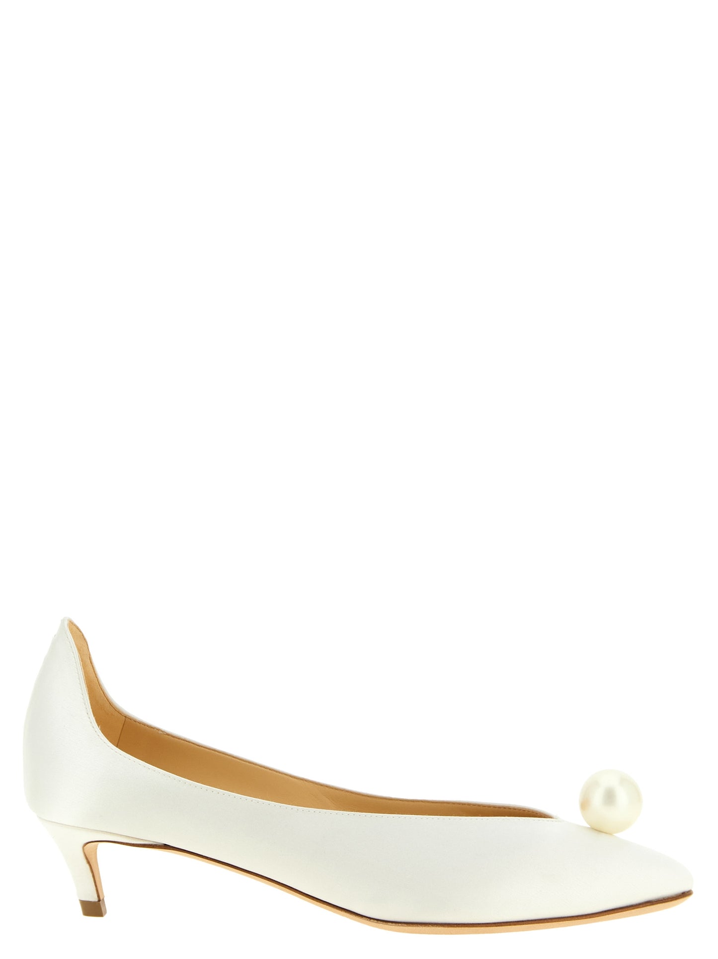 Magda Butrym White Viscose Mid Heel Pumps
