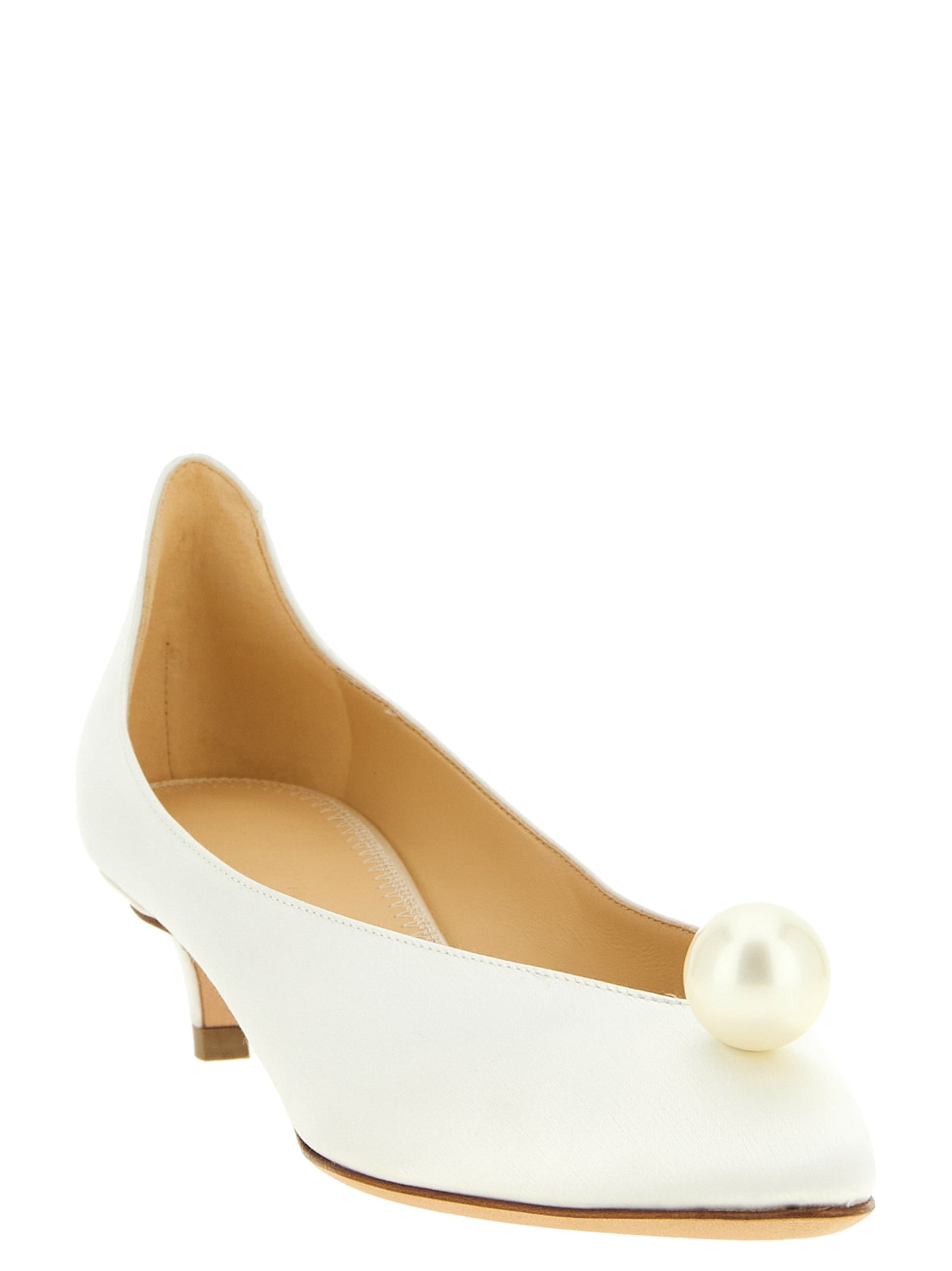 Magda Butrym White Viscose Mid Heel Pumps