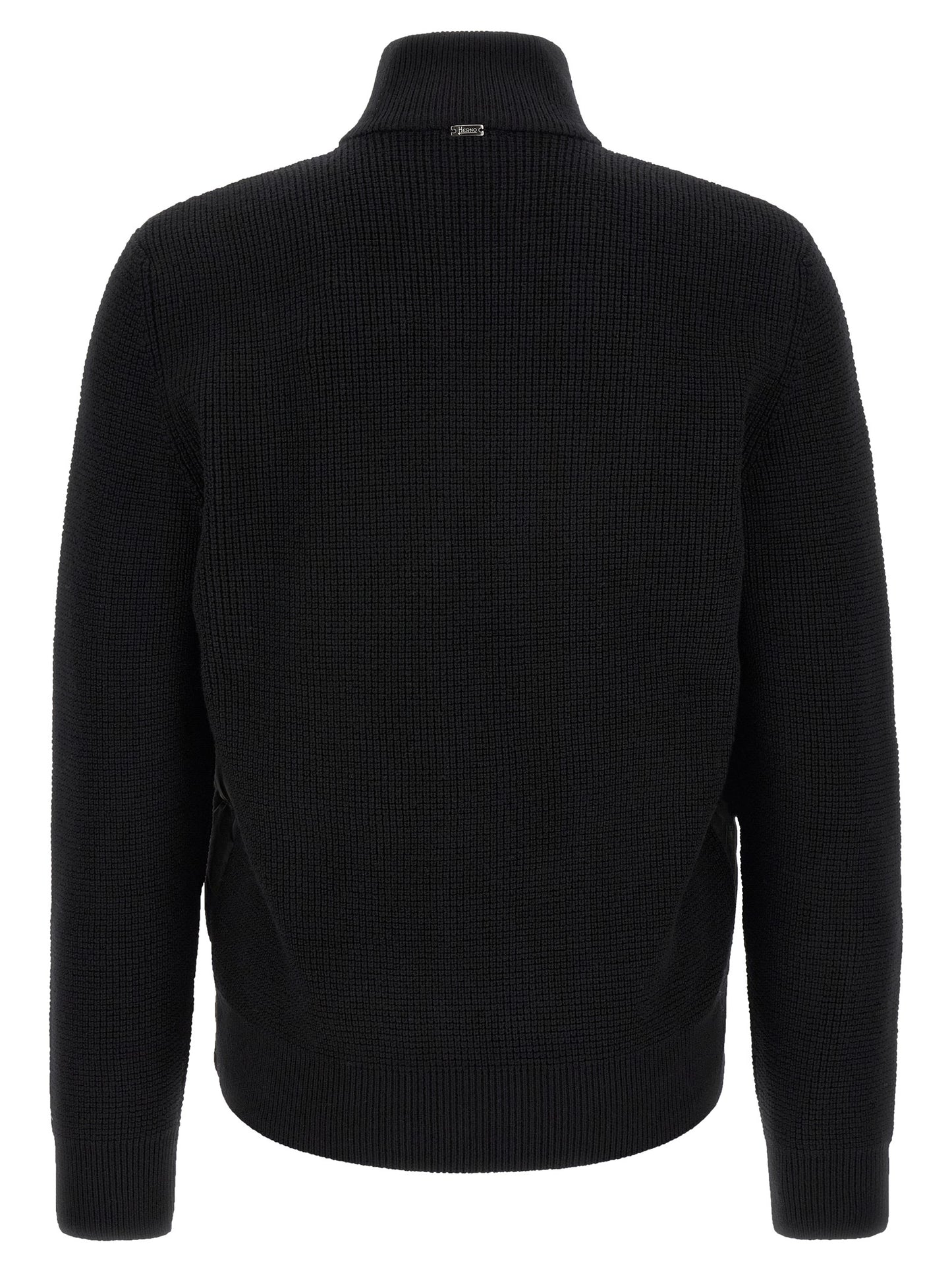 Herno Black Wool Full-Length Jacket