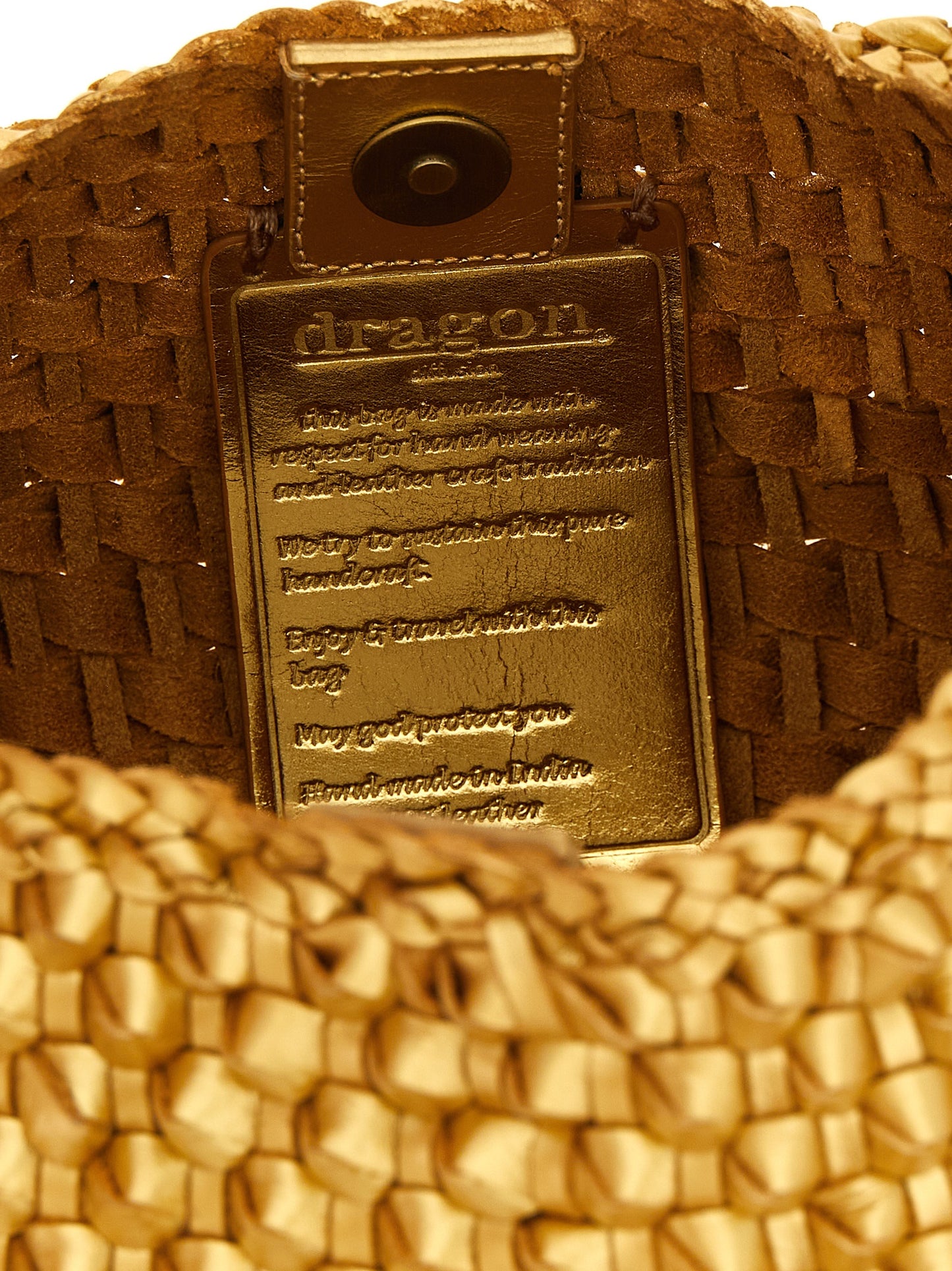 Dragon Diffusion Gold Cowhide Shoulder Bag