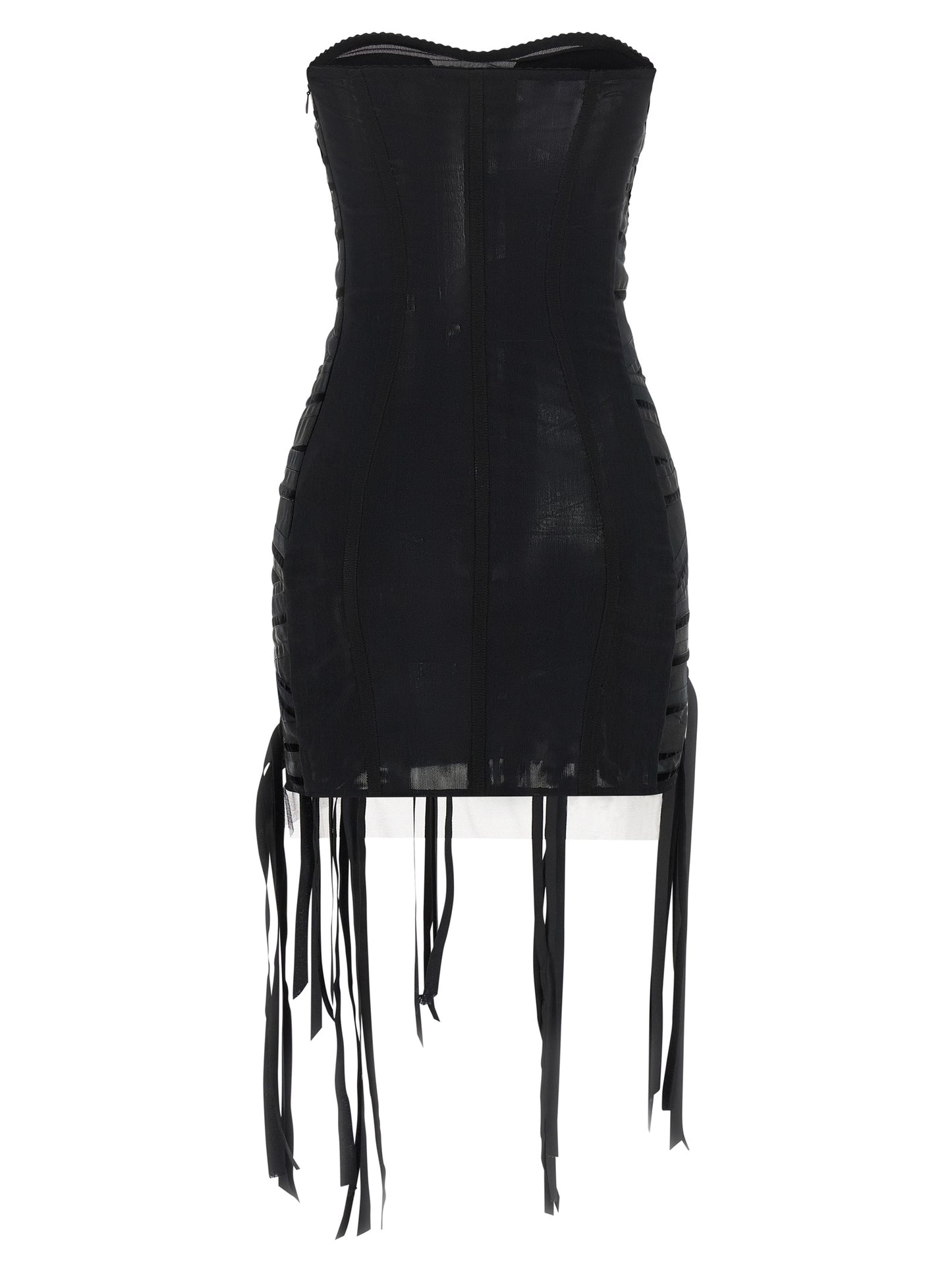 The Attico Black Polyamide Short Dress