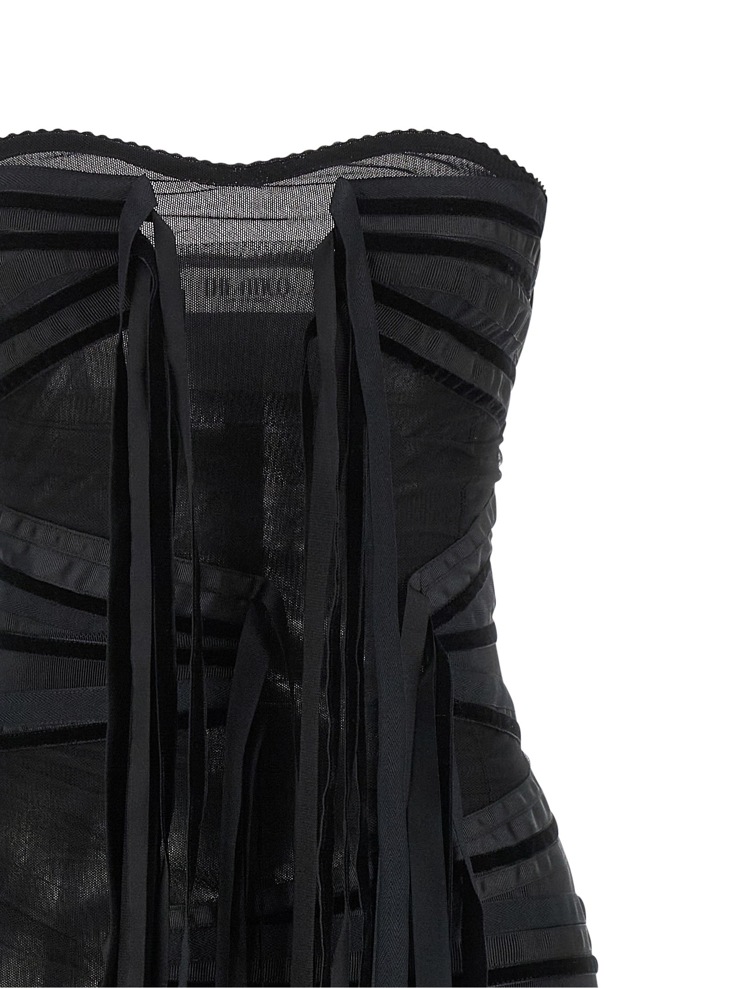 The Attico Black Polyamide Short Dress