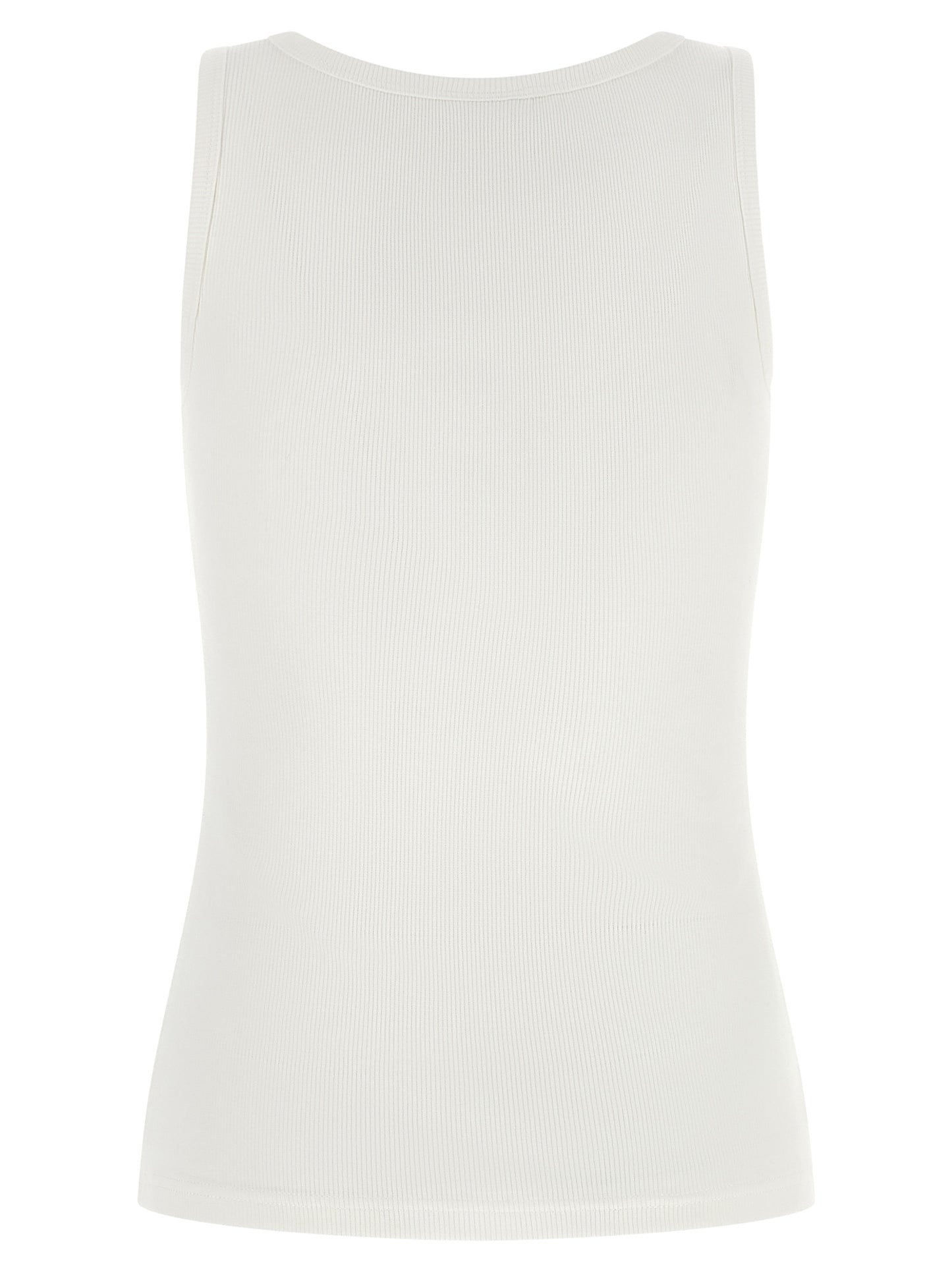 Courrèges White Cotton Sleeveles T-Shirt