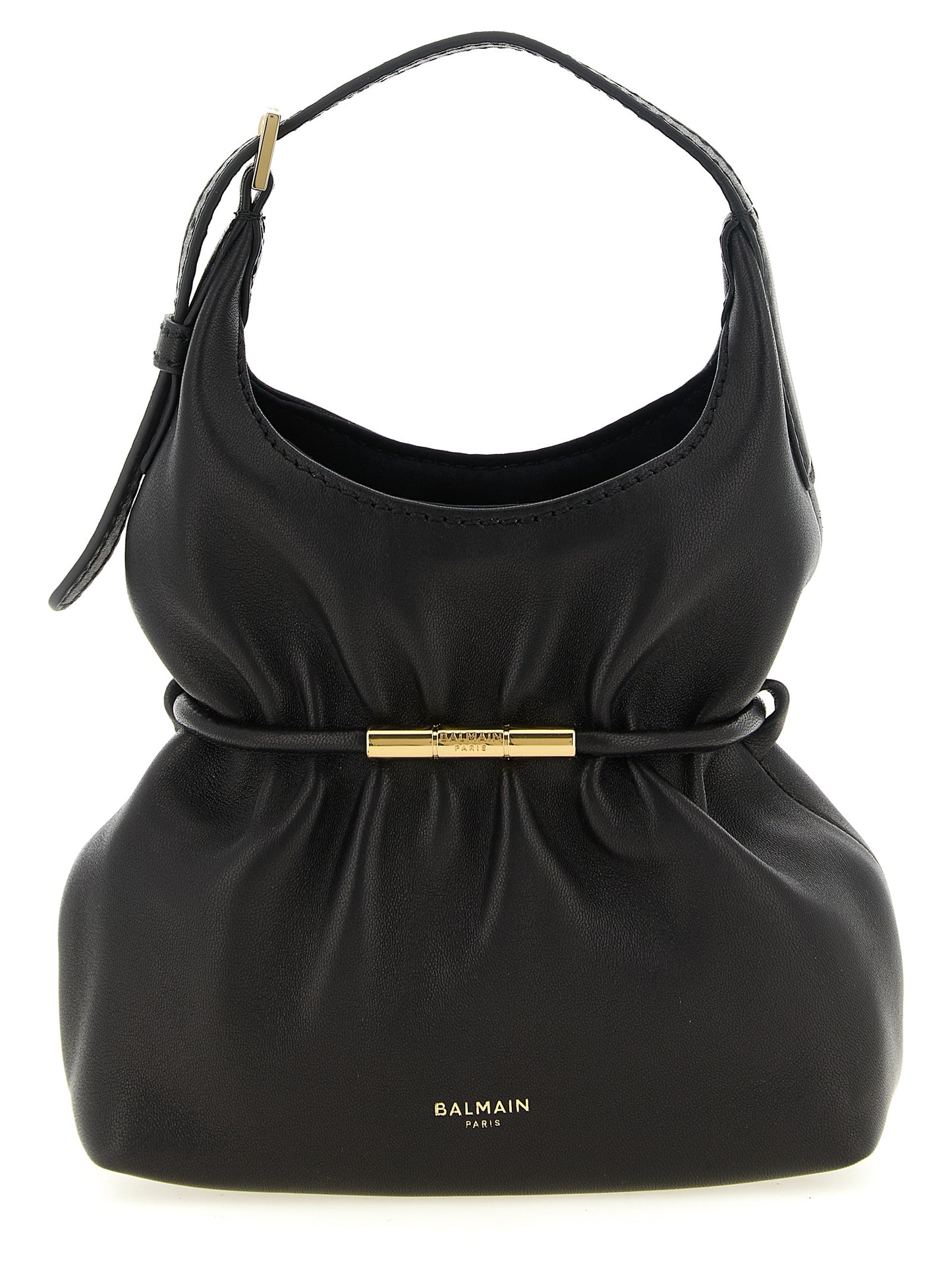 Balmain Black Lamb Leather Handbag