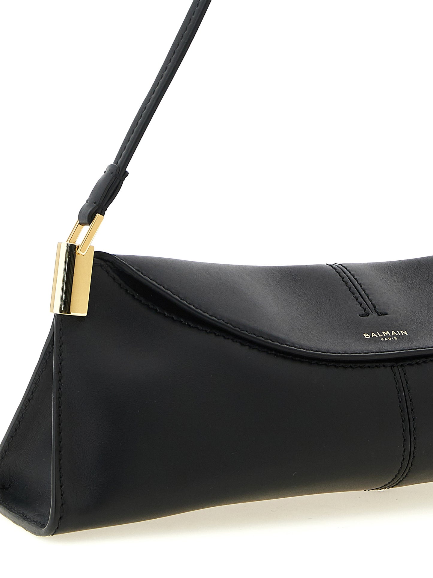Balmain Black Calfskin Shoulder Bag
