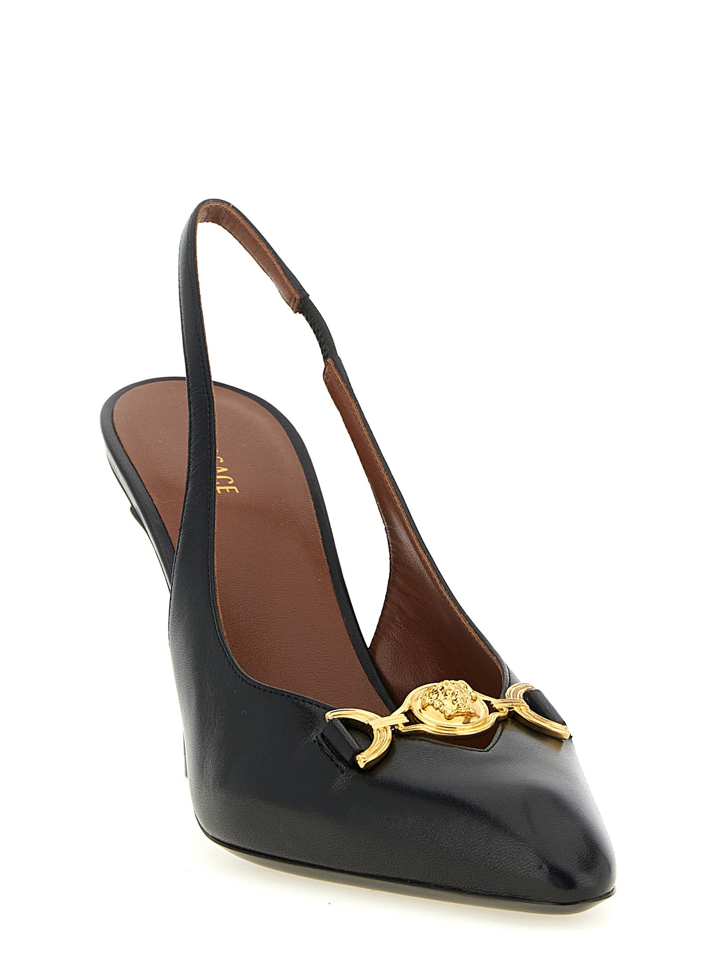 Versace Black Lamb Leather High Heel Pumps