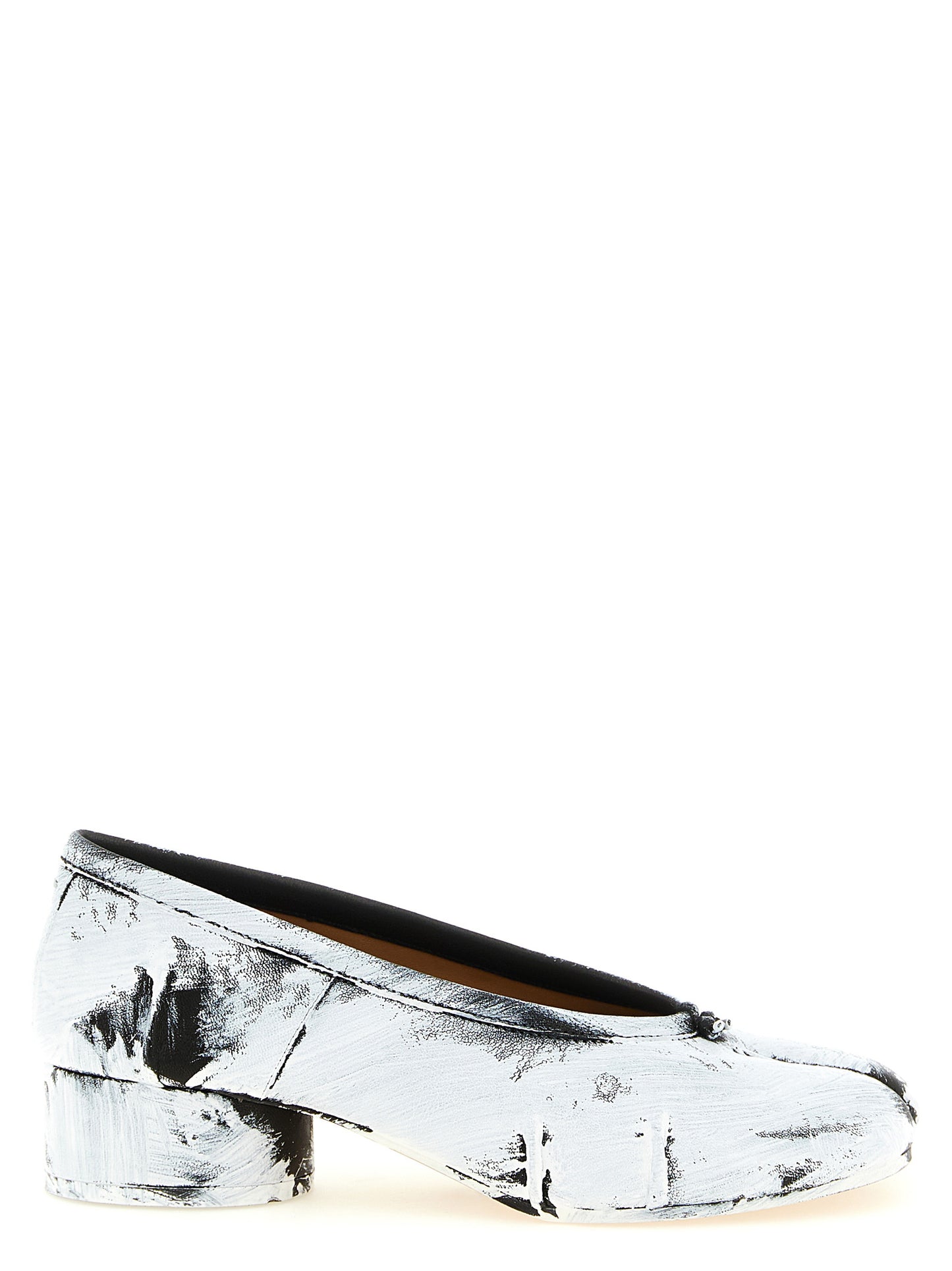 Maison Margiela Bicolor Lambskin Mid Heel Pumps
