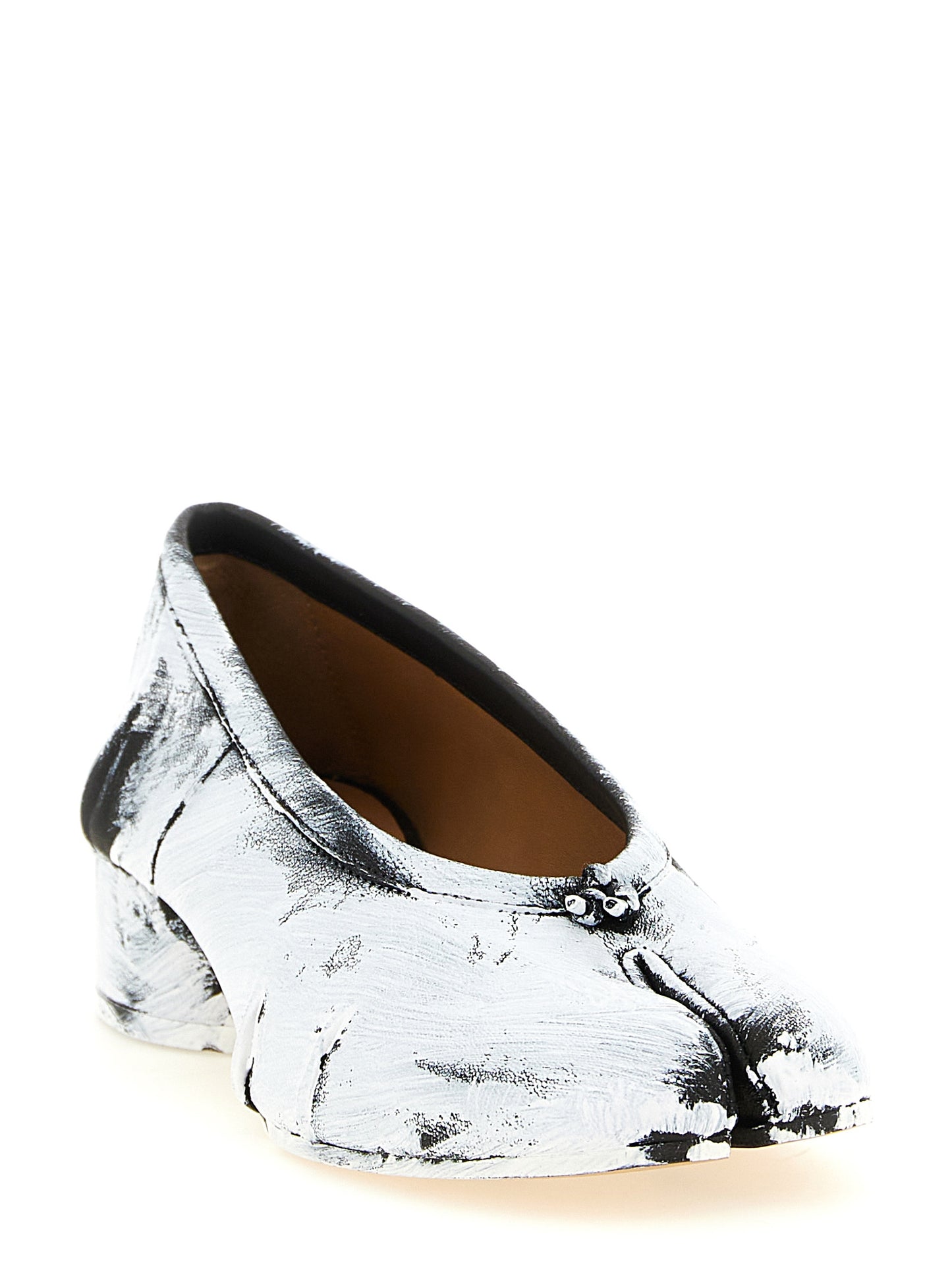 Maison Margiela Bicolor Lambskin Mid Heel Pumps