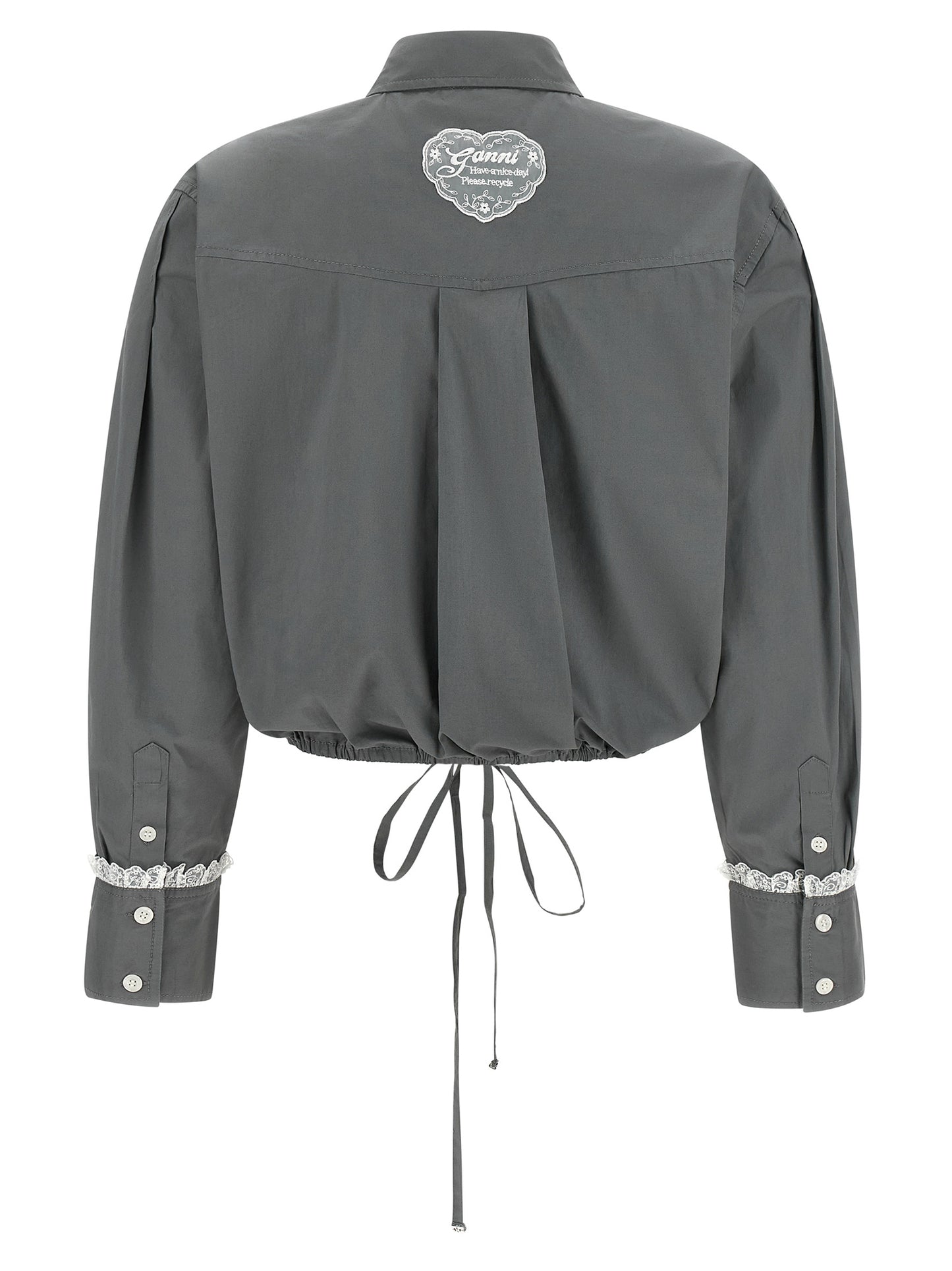 Ganni Gray Cotton Blouse