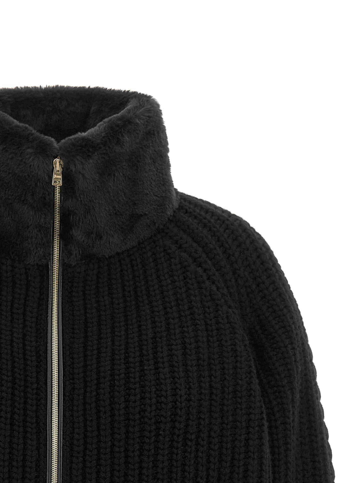 Herno Black Wool Cardigan