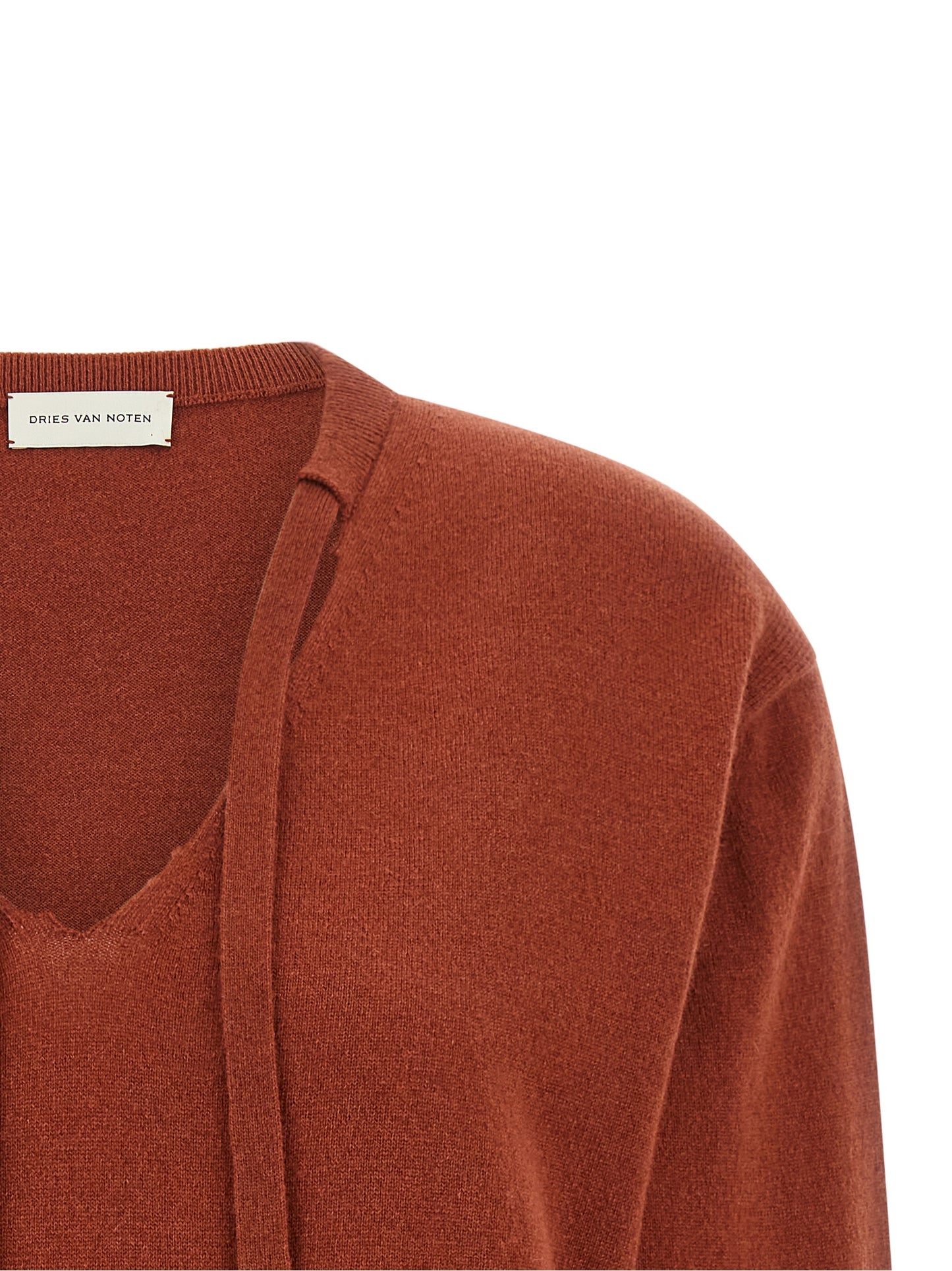 Dries Van Noten Red Cashmere Cardigan