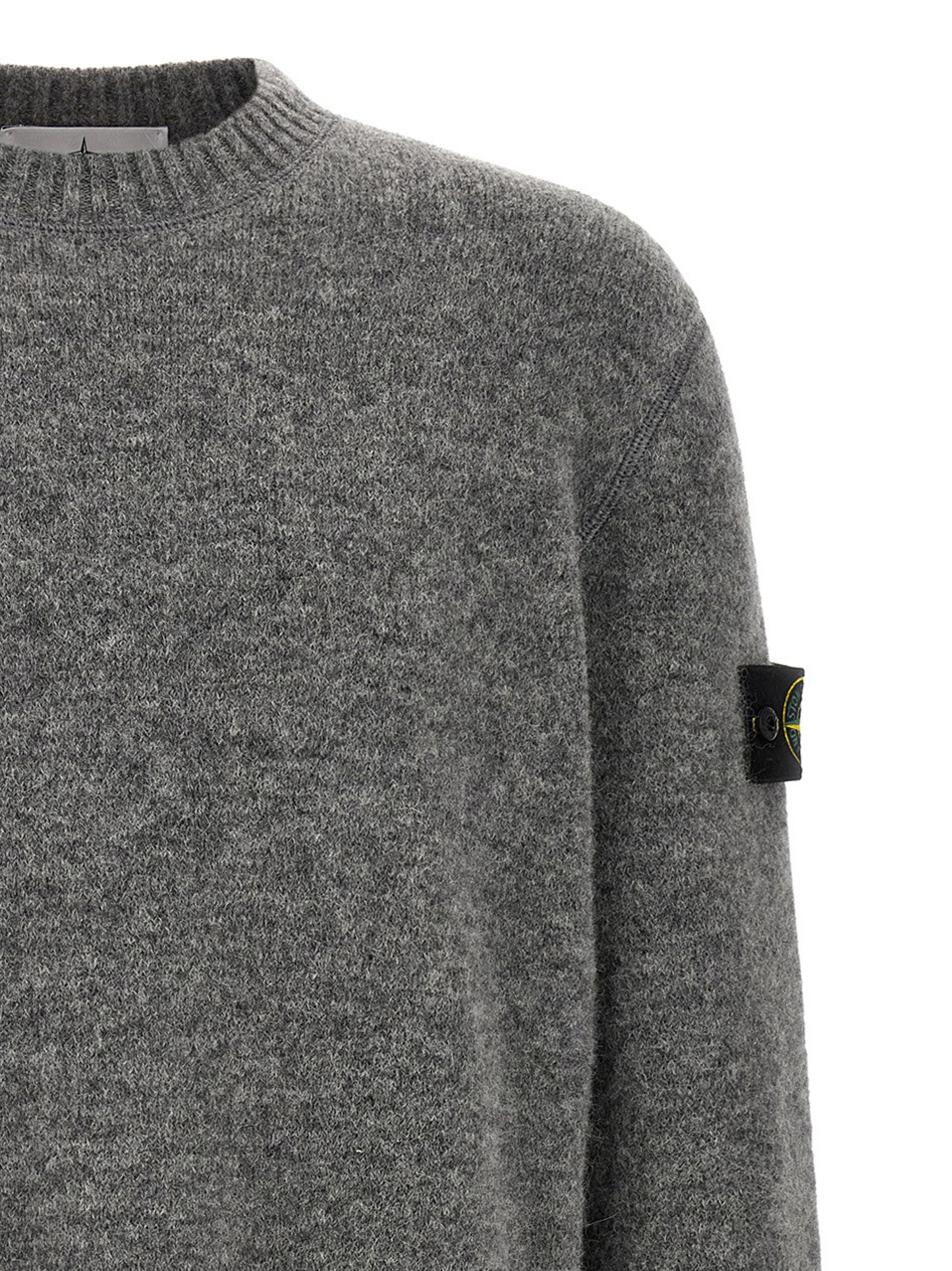 Stone Island Gray Wool Cardigan