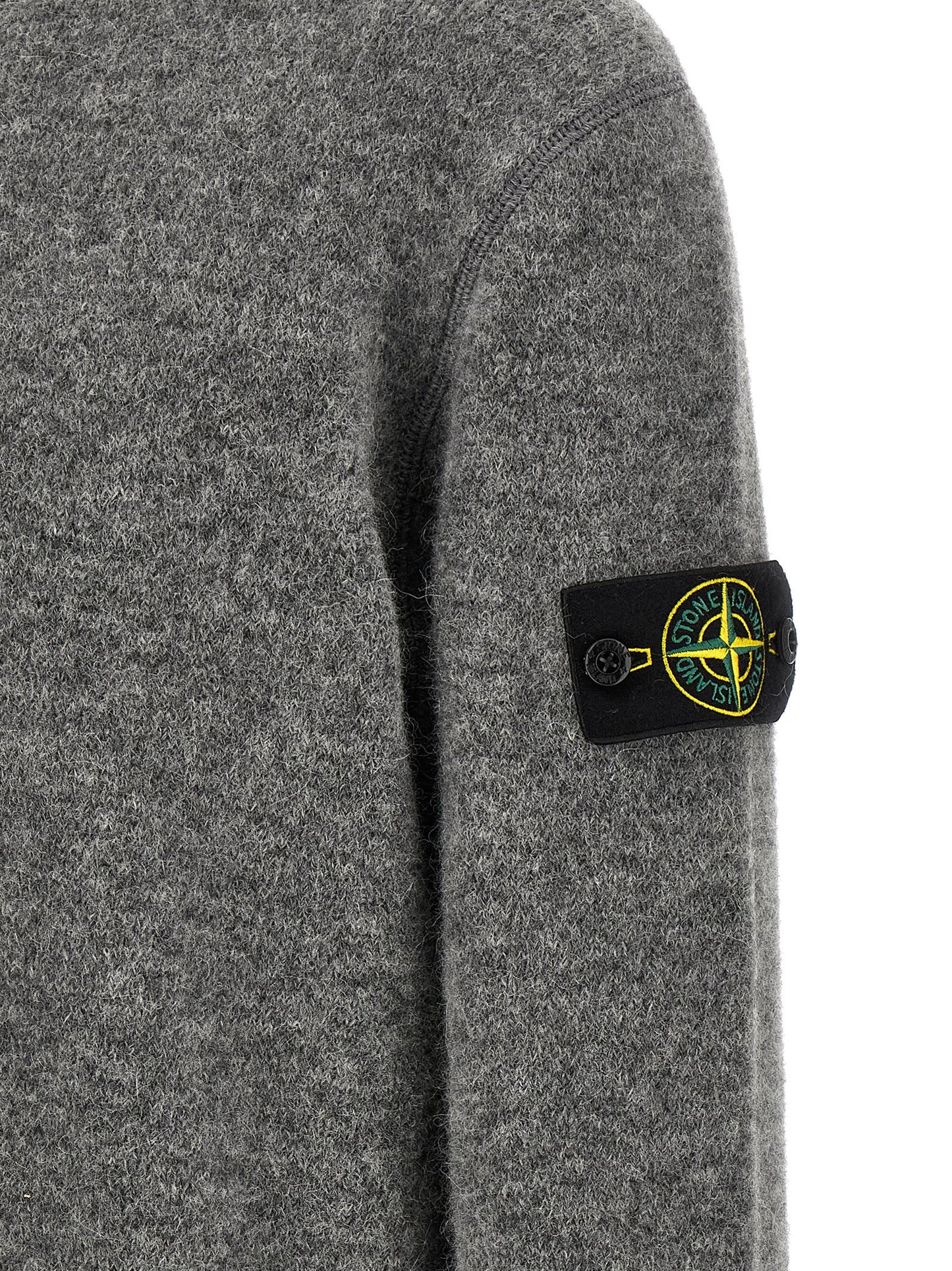 Stone Island Gray Wool Cardigan
