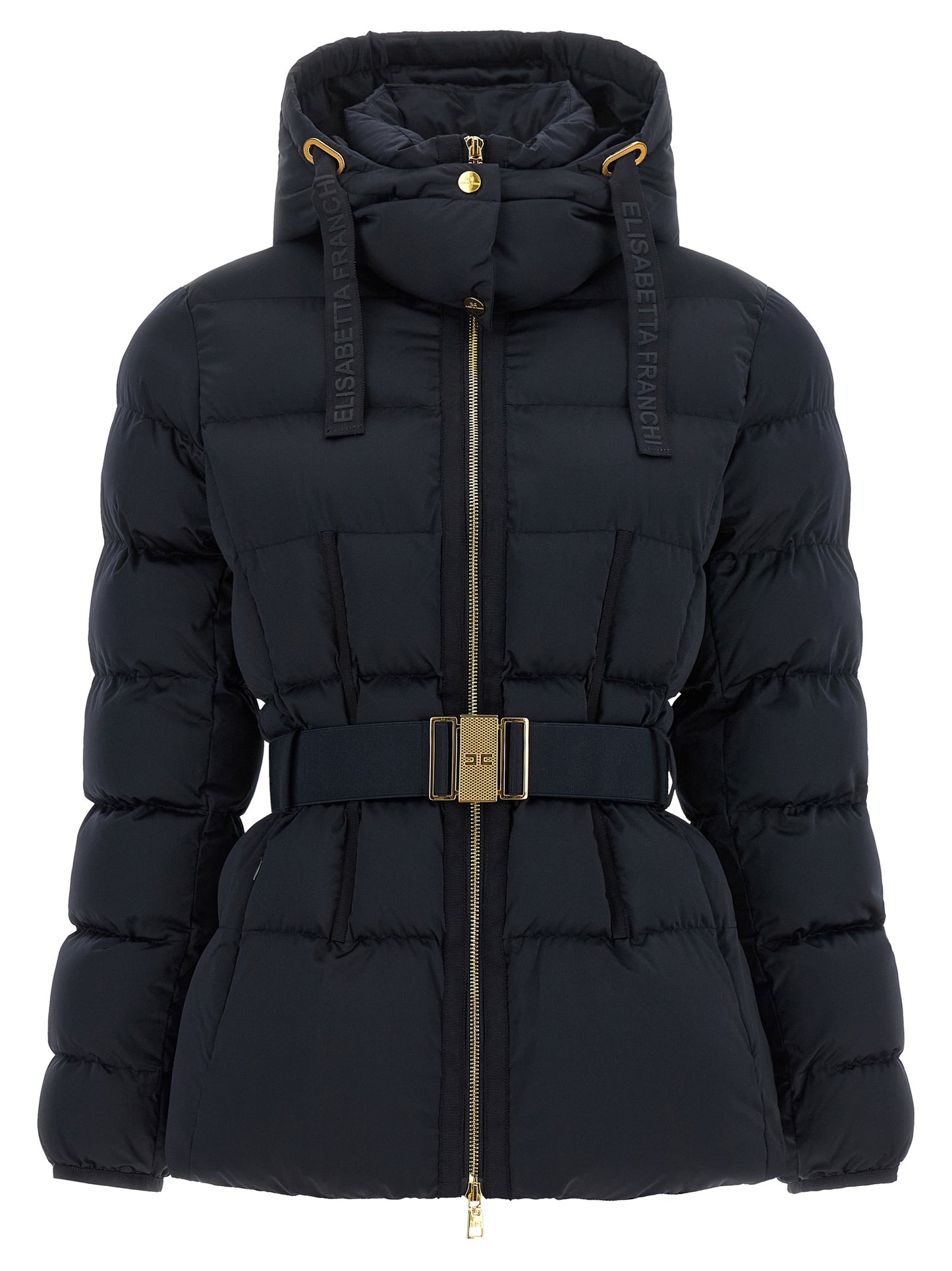 Elisabetta Franchi Black Polyester Full-Length Jacket