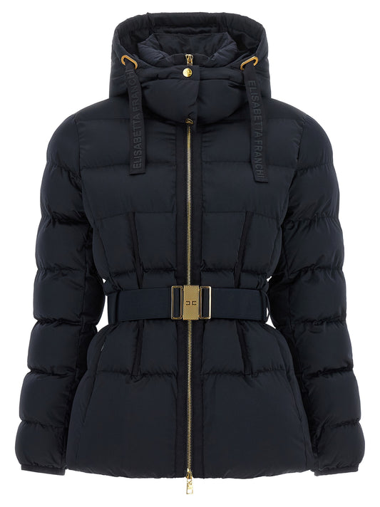 Elisabetta Franchi Black Polyester Full-Length Jacket