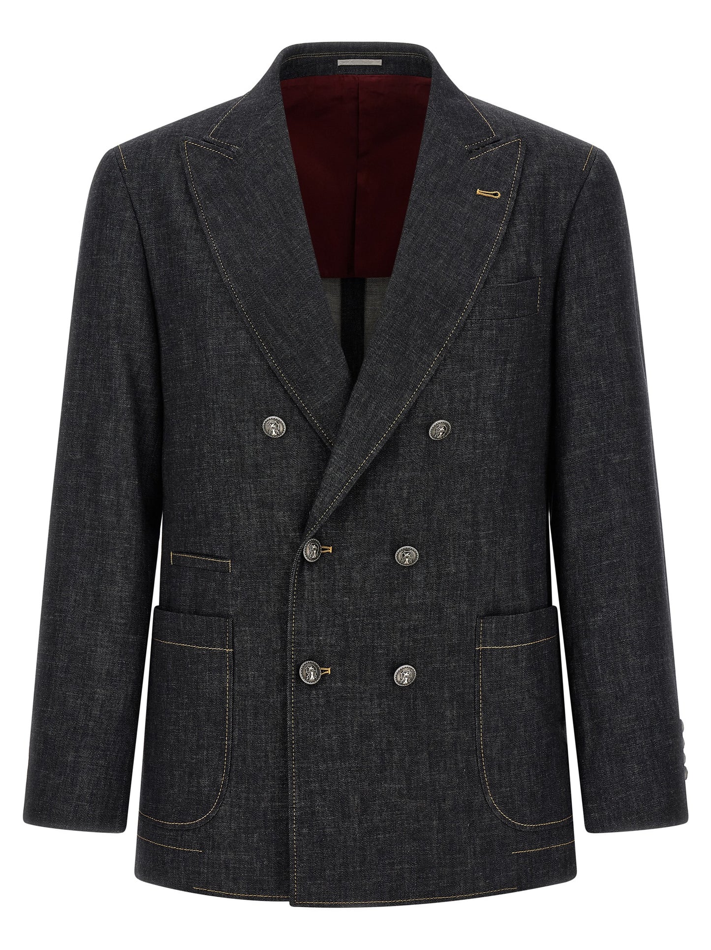 Brunello Cucinelli Blue Cotton Blazer