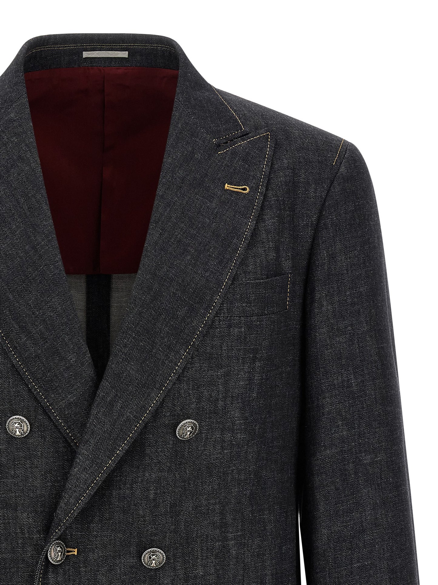 Brunello Cucinelli Blue Cotton Blazer