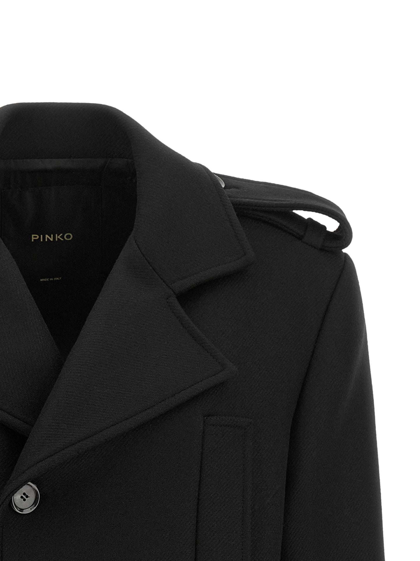 PINKO Black Wool Coat