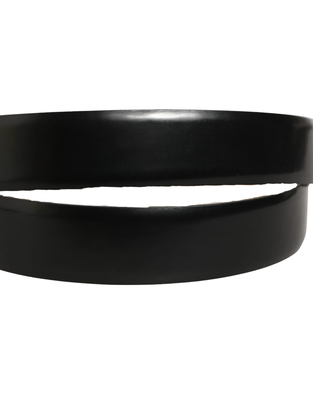 Dolce & Gabbana Black Calf Leather Silver Metal Buckle Belt