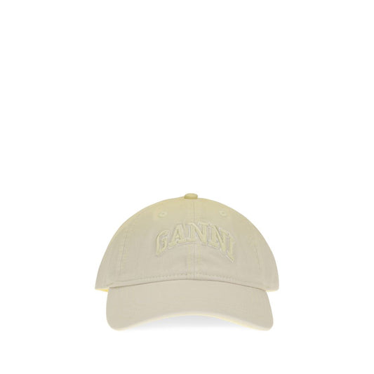 Ganni Beige Cotton Cap (Baseball Hat)