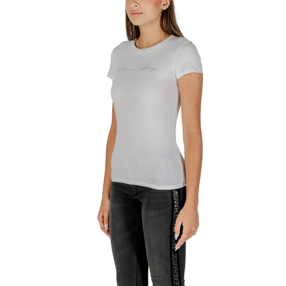 Armani Exchange White Cotton T-Shirt