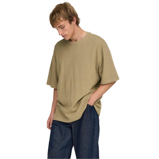 Only & Sons Brown Cotton T-Shirt