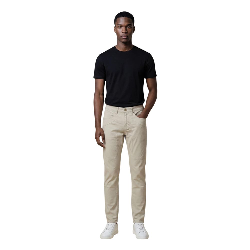 Jeckerson Gray Elastane Skinny Pants