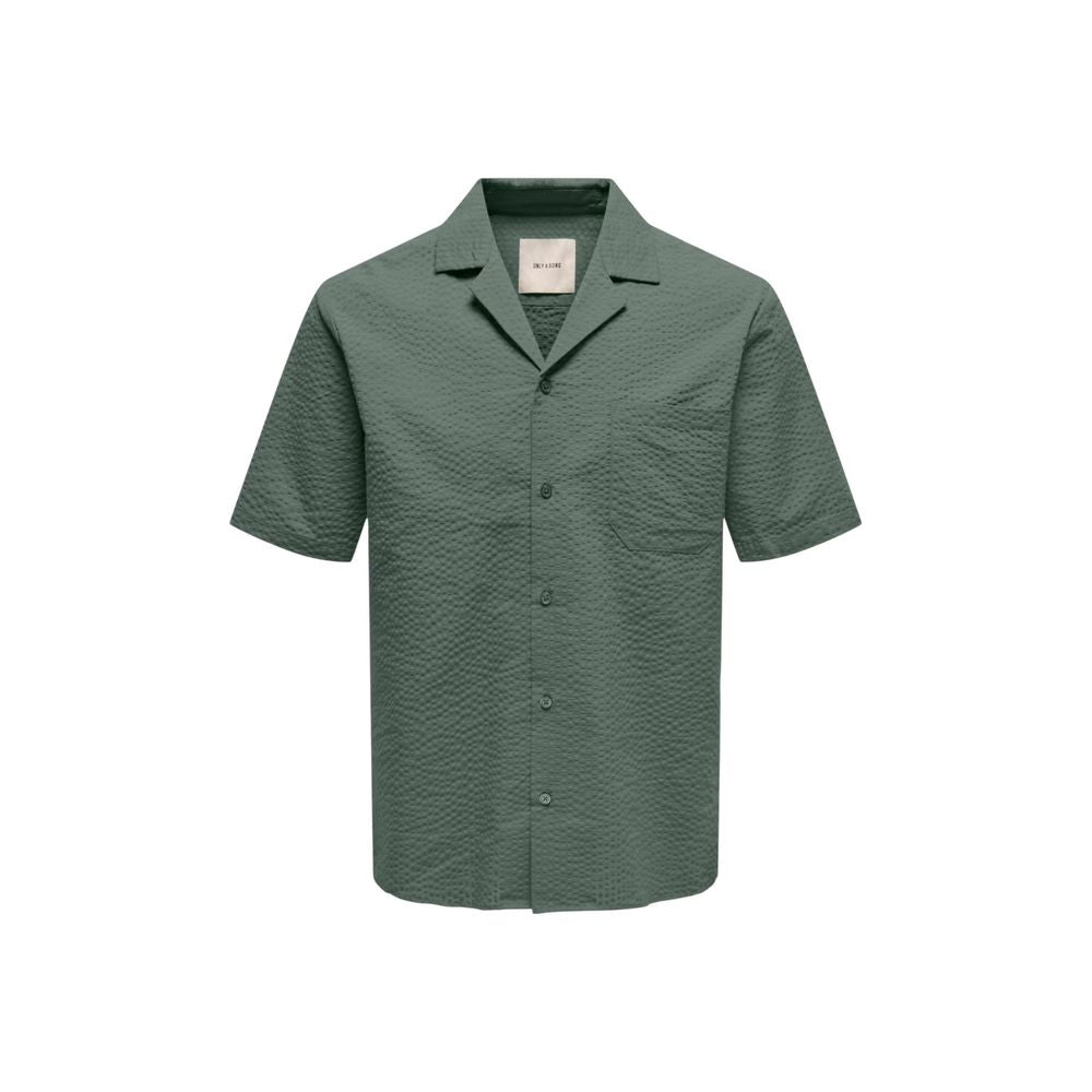 Only & Sons Green Cotton Shortsleeve Shirt
