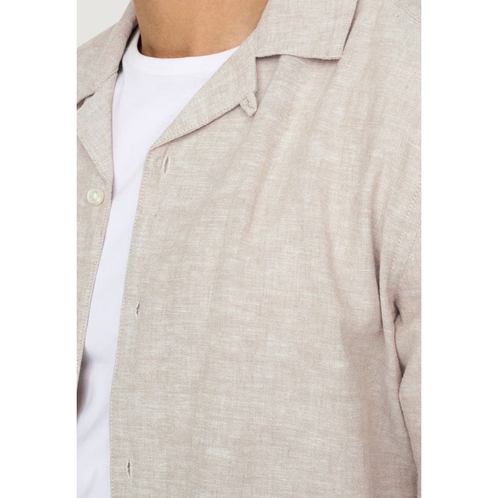 Only & Sons Beige Linen Shortsleeve Shirt