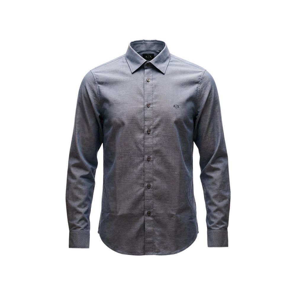 Armani Exchange Blue Polyester Dress Shirt