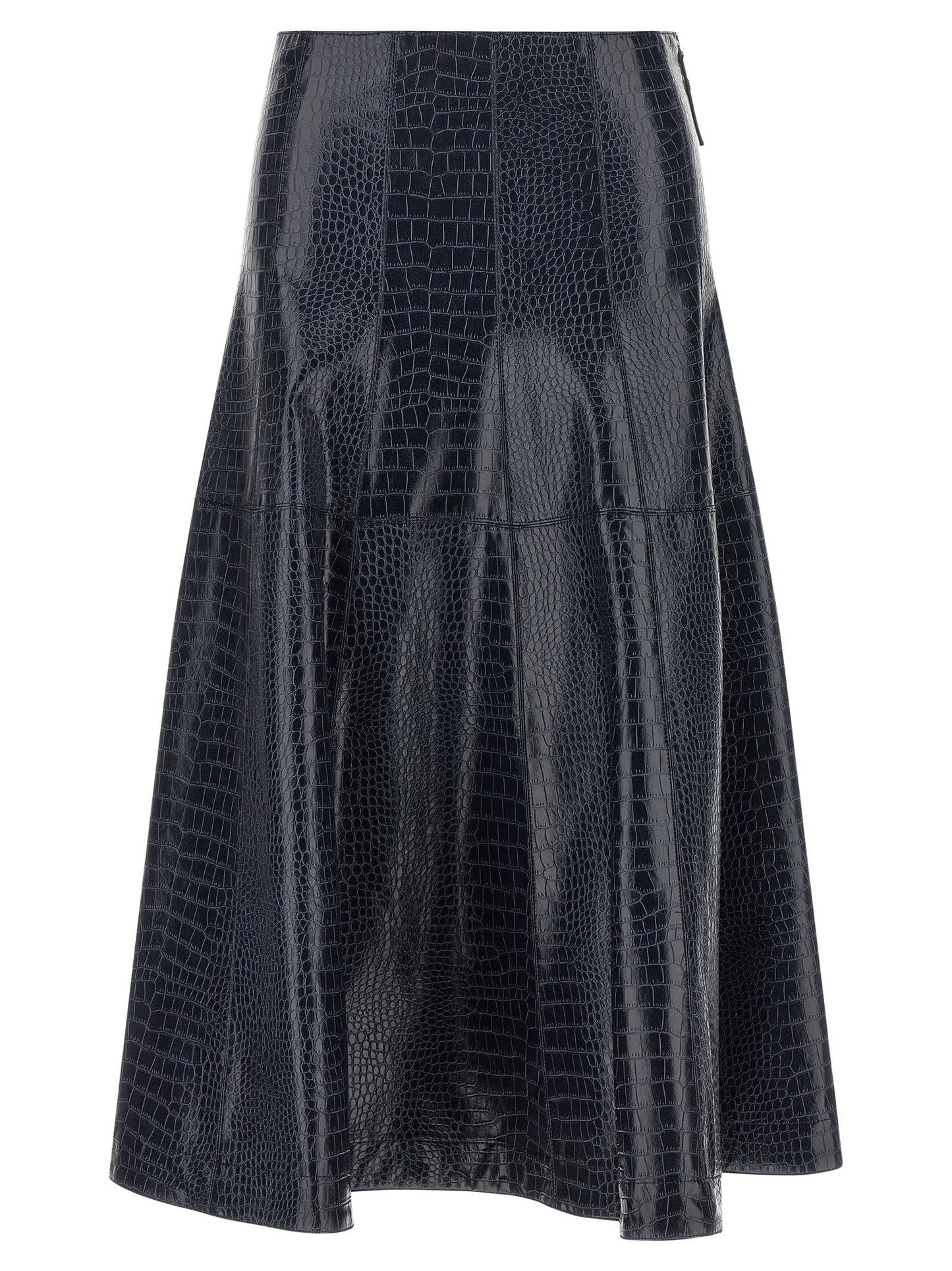 PINKO Blue Viscose Midi Skirt