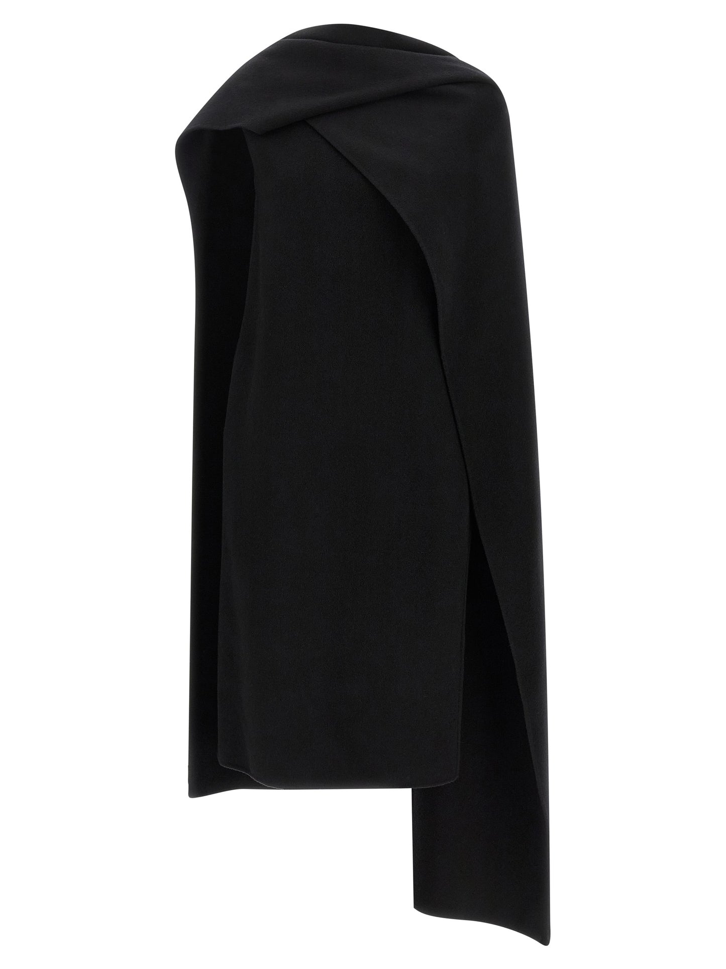 Khaite Black Virgin Wool Midi Dress
