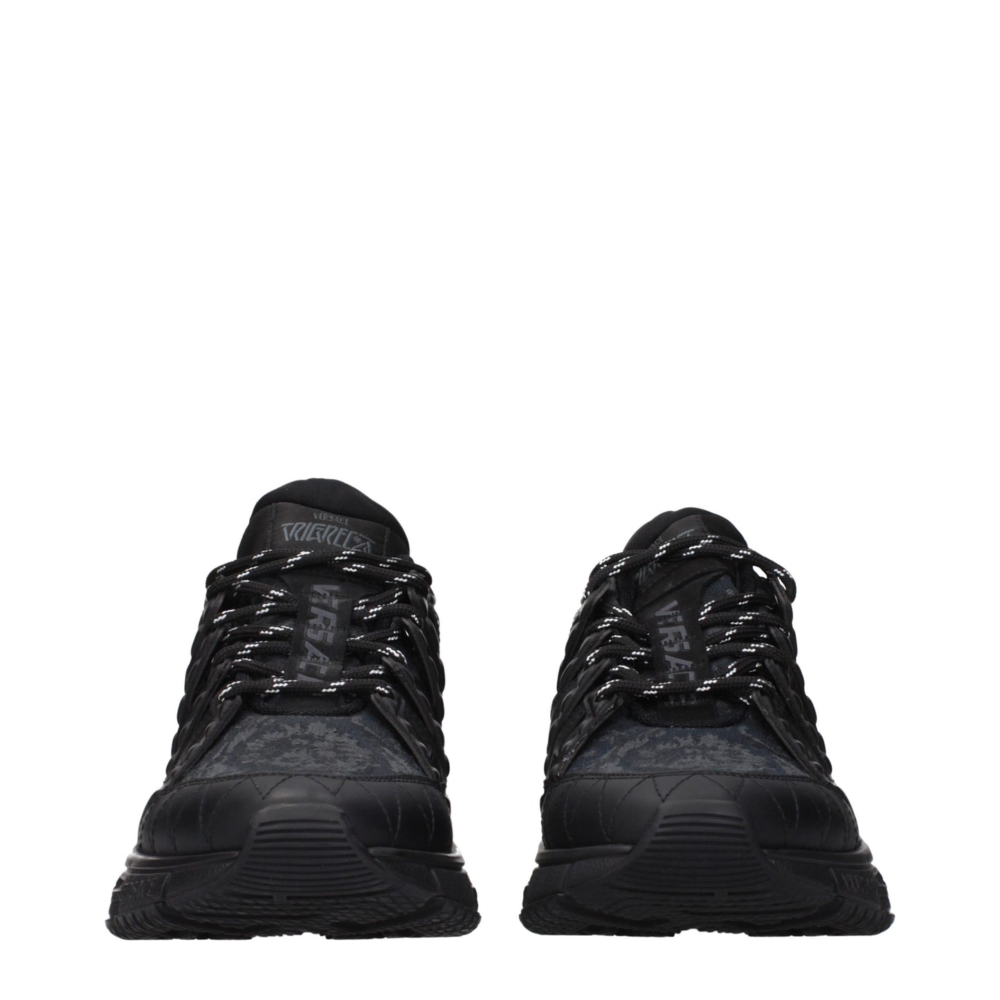 Versace Black Fabric Athletic Sneakers