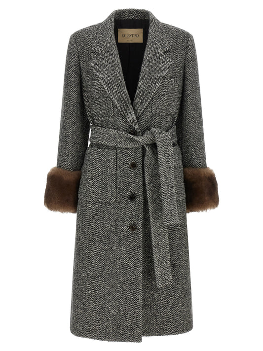 Valentino Garavani Bicolor Virgin Wool Coat