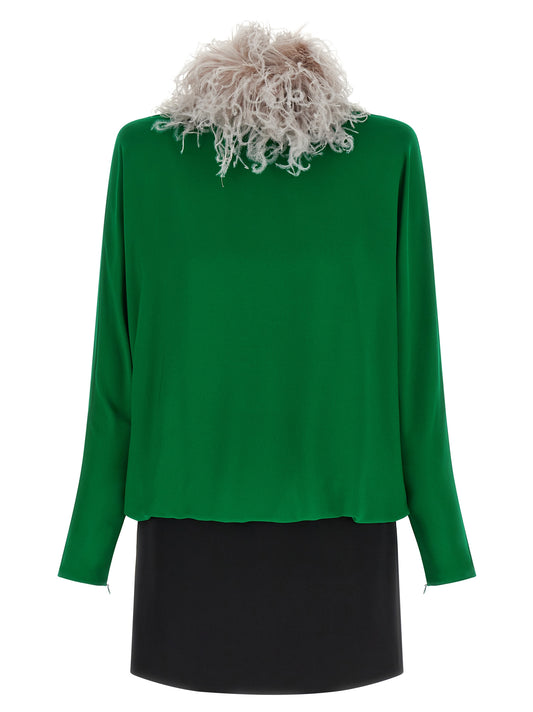 Valentino Garavani Bicolor Silk Short Dress