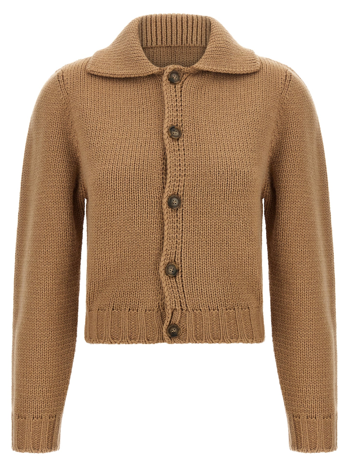 MM6 Maison Margiela Beige Wool Cardigan