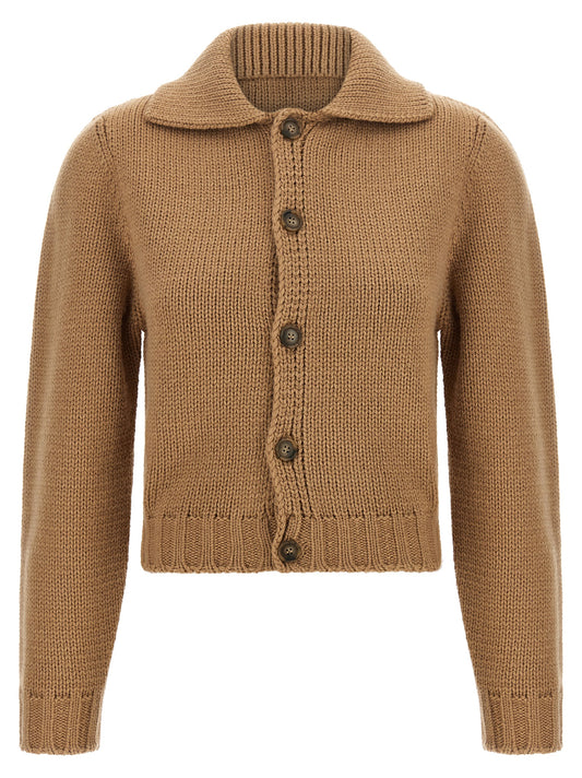MM6 Maison Margiela Beige Wool Cardigan