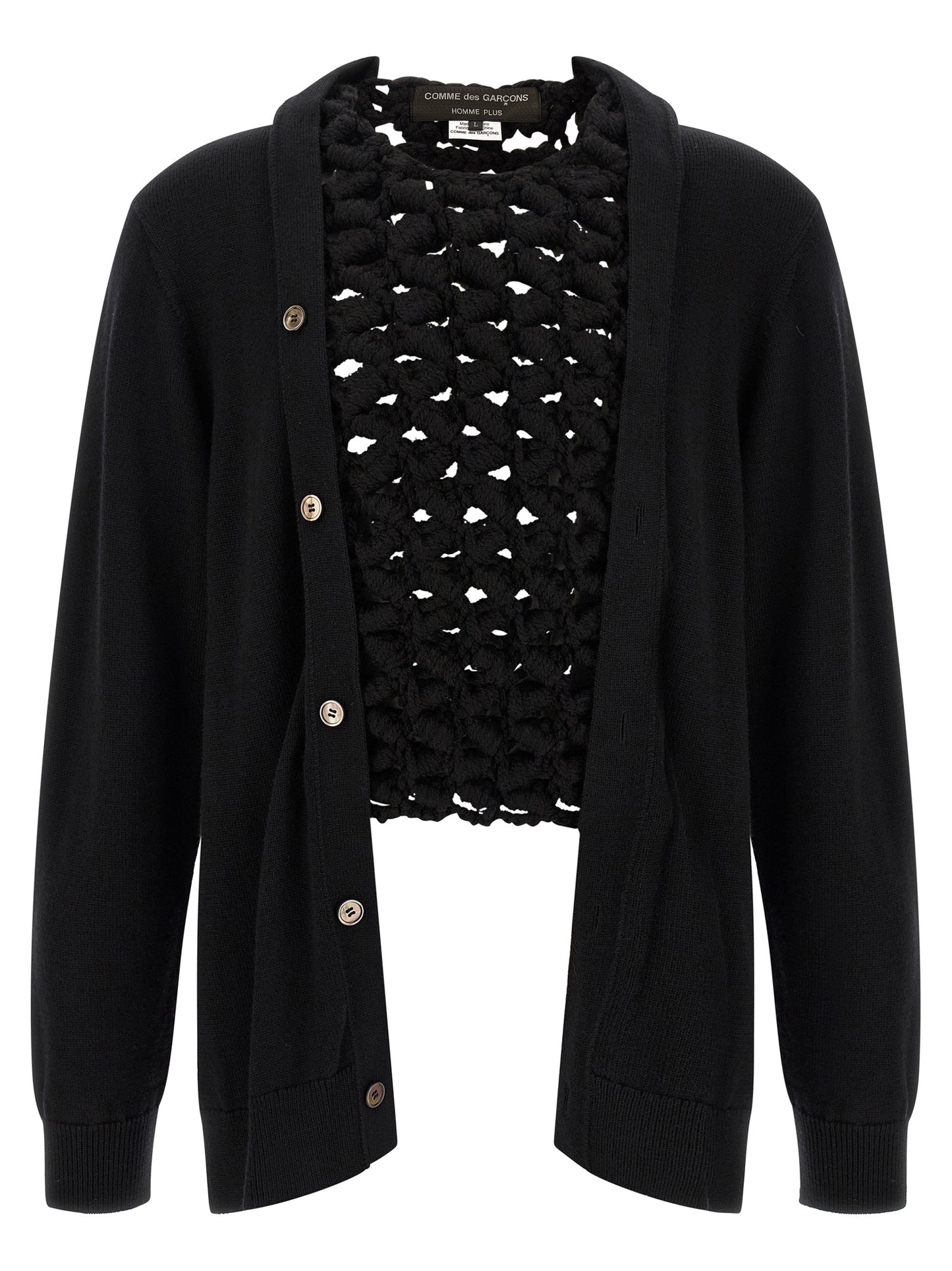 Comme Des Garçons Black Wool Cardigan