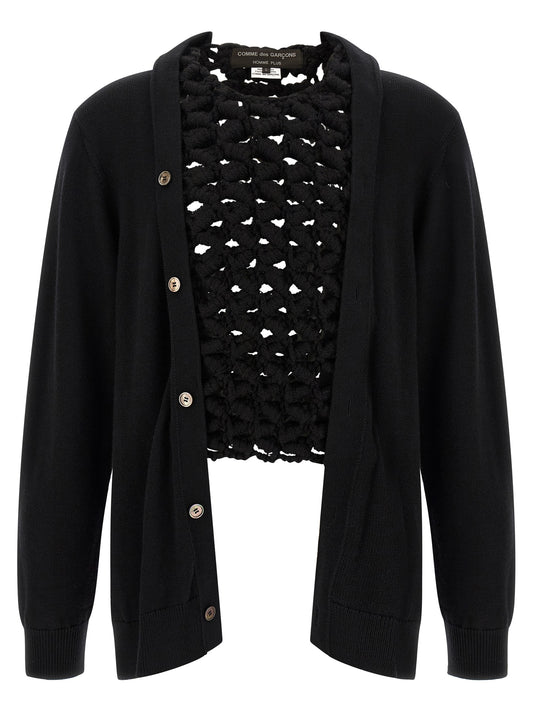 Comme Des Garçons Black Wool Cardigan