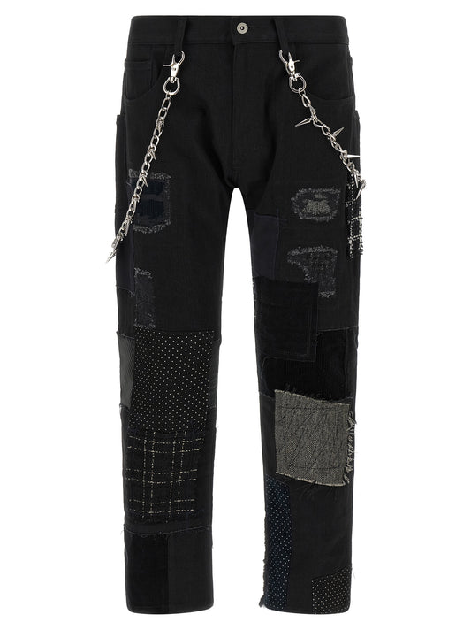 Junya Watanabe Black Cotton Straight-Leg Jeans