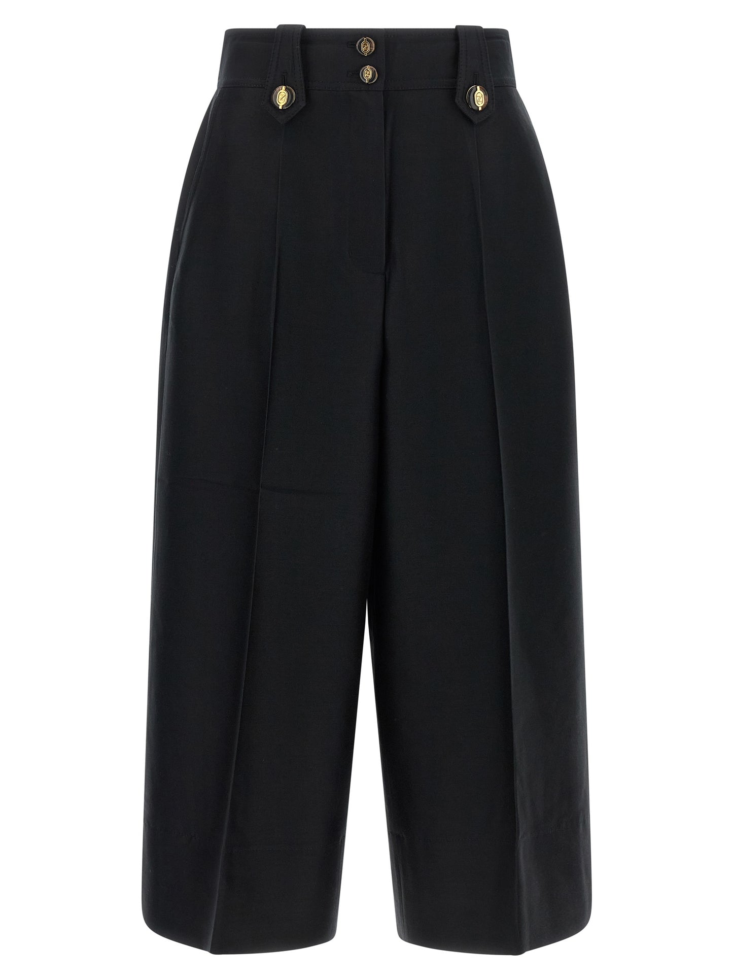 Zimmermann Black Wool Cropped Pants