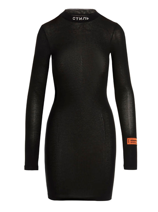 Heron Preston Black Polyester Short Dress